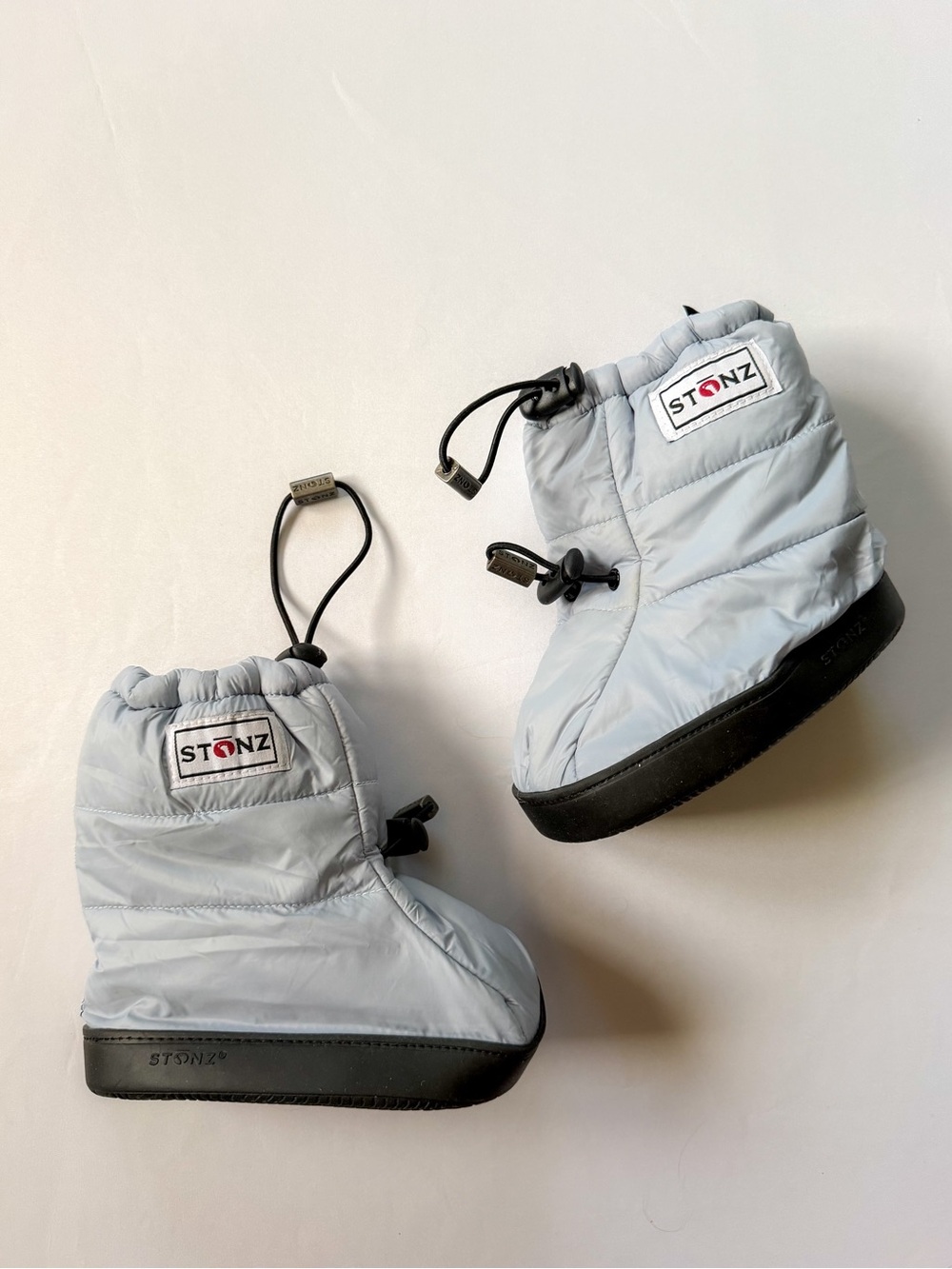 Stonz Kids Light Blue Puffy Booties with Black Soles